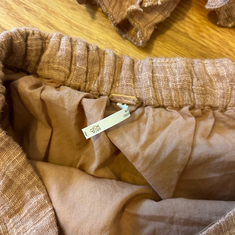 Free People Brown Ruffled Two-Piece Set - Picture 2 of 4